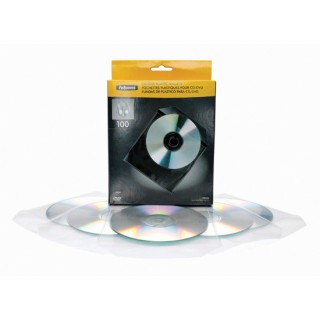 FUNDA CD/DVD FELLOWES TRANSLUCIDA P/100 UD.